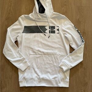 Under Armour White Hoodie with Charcoal Grey Design